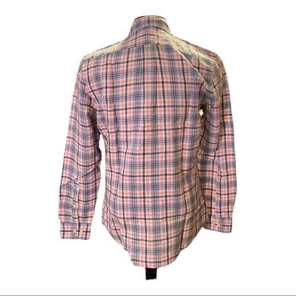 Goodthreads Men’s Pink Blue Long Sleeve Linen Cotton Shirt Size Small - Picture 2 of 2